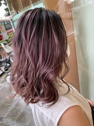 ロング カラー ヘアアレンジ 白髪ぼかしハイライト 茗荷谷駅徒歩2分のヘアスタイル