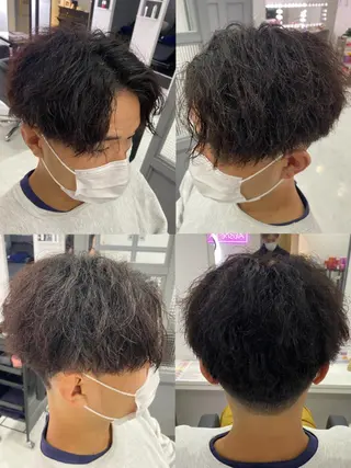 ショート カラー パーマ ヘアアレンジ メンズ 🔥メンズパーマ 特化 渡辺一翔のヘアスタイル