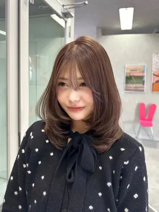 ミディアム カラー パーマ ヘアアレンジ Hz【ヘルツ】 masakiのヘアスタイル