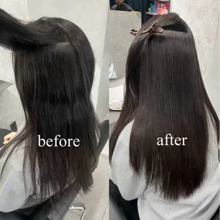 ロング カラー パーマ レイヤーカット/地毛 風ストレート みかのヘアスタイル