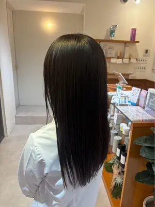 ロング 栄/海外風カラー/ ナチュラル縮毛のヘアスタイル