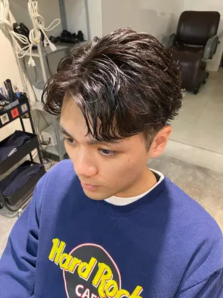 パーマ メンズ パーマ特化/フェザー パーマシャドウ/真生のヘアスタイル