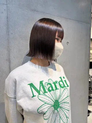 ショート カラー ヘアアレンジ ボブ艶モテカラー🫧 カリンのヘアスタイル