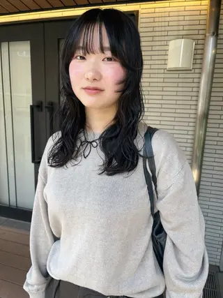 ミディアム パーマ 暖色/パーマ 🌼クニトウメイのヘアスタイル