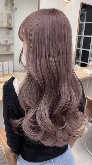 ロング カラー 韓国×艶ハイトーンが かわいい✨️リオ🍒のヘアスタイル