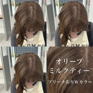 ロング メンズ 艶感ミルクティー🤍 色落ち綺麗🤍ともやのヘアスタイル