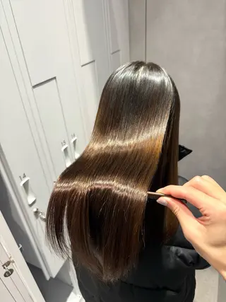 ロング カラー パーマ ヘアアレンジ 縮毛矯正/髪質改善/ ブリーチ毛/木元渓太のヘアスタイル