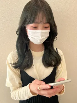 セミロング カラー 外国人対応 佐久間のヘアスタイル