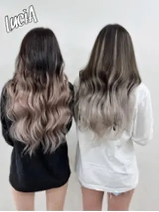 カラー ロング ヘアアレンジ エクステ7:30〜 LuciA\5900のヘアスタイル