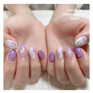 ミディアム ネイル 🐾enen style 🐾のネイルデザイン