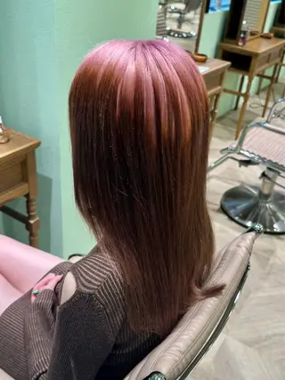 セミロング カラー 横浜🍒ルーツカラー エクステ／RIEのヘアスタイル