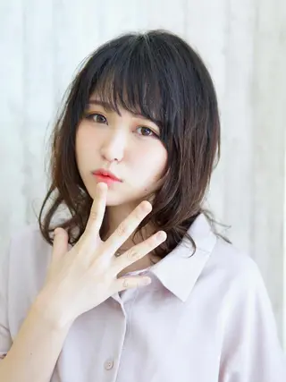 ミディアム カラー パーマ ヘアアレンジ メンズ キッズ ネイル マツエク・マツパ 永野 良一のヘアスタイル