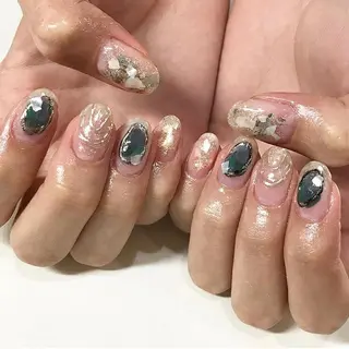 ネイル 渋谷／チップ長さ出し 👑アプレgel-xのネイルデザイン
