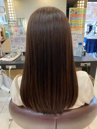 セミロング カラー ゆめ ベージュカラーのヘアスタイル