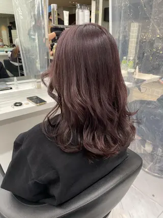 ミディアム カラー パーマ ヘアアレンジ メンズ キッズ ネイル マツエク・マツパ アイブロウ 🦋縮毛/韓国レイヤ ー/透明感カラー🦋のヘアスタイル