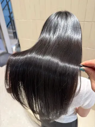ロング パーマ ヘアアレンジ 縮毛矯正/髪質改善/ ブリーチ毛/木元渓太のヘアスタイル