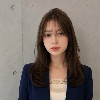 ロング カラー 盛れる顔まわりカット 髪質改善/渋谷/れんのヘアスタイル