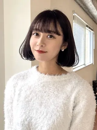 ミディアム ボブ/レイヤーカット 縮毛矯正/武田涼のヘアスタイル