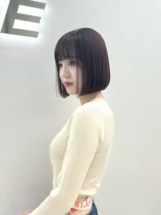 ショート カラー ヘアアレンジ 縮毛矯正🤍 ボブ/ HIKARIのヘアスタイル