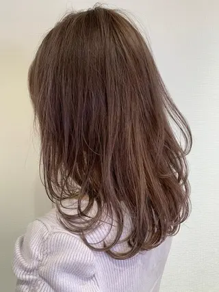 ミディアム カラー 透明感カラー✂︎ /縮毛矯正/YUKAのヘアスタイル