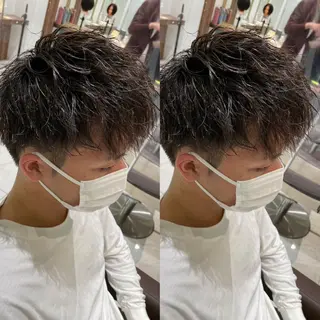 ショート パーマ メンズ レイヤーカット♡ 🌻鈴木花🌈のヘアスタイル