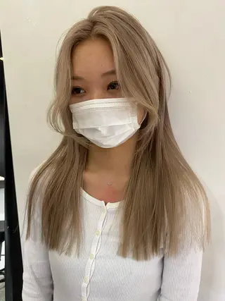 セミロング カラー 🌼透明感ヘア🌼 arisaのヘアスタイル