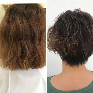ショート カラー パーマ HBLディプロマ所有 AZUSAのヘアスタイル