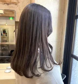 セミロング カラー マンツーマン 美容師💚コウブチのヘアスタイル