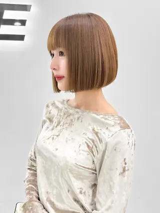 ショート カラー ヘアアレンジ 縮毛矯正🤍 盛れるボブ/ひかりのヘアスタイル