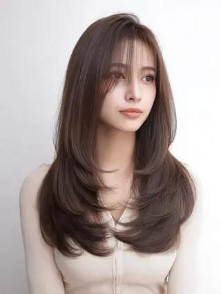 ロング 絶対綺麗な暖色カラー 🎯あります✨増渕✨のヘアスタイル