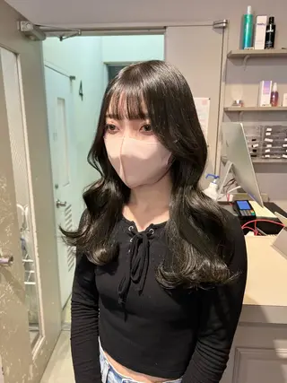 ロング カラー パーマ ヘアアレンジ メンズ 上品＆韓国風 🥀海心🥀のヘアスタイル