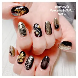 ミディアム ネイル 🐾enen style 🐾のネイルデザイン