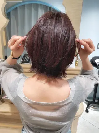 ミディアム カラー パーマ ヘアアレンジ キッズ ネイル マツエク・マツパ 名古屋で1番ボブが上 手い美容師/杉原碧仁のヘアスタイル
