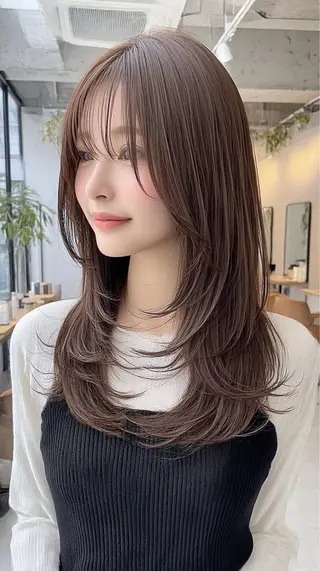 ロング カラー 🍒モテ暖色カラー × うる艶✧ ゆなのヘアスタイル
