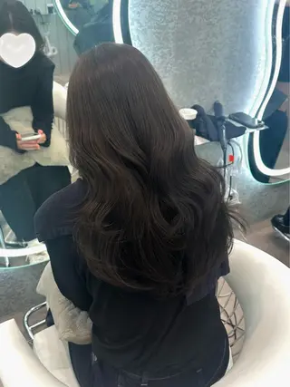 セミロング カラー ヘアアレンジ ブリーチなしW🎀 髪質改善／はのんのヘアスタイル
