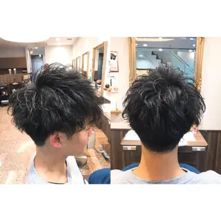 ショート パーマ メンズ 内野 光葉のヘアスタイル