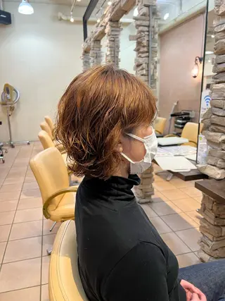 ミディアム パーマ 髪質改善ストレート ⚡️下ノ村柊斗⚡️のヘアスタイル