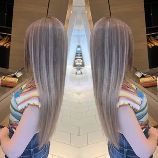 ロング バレイヤージュ ボブ🌈ナツヤのヘアスタイル