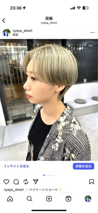 ショート 骨格診断で絶対可愛い ✨丸みショート✨凌弥のヘアスタイル