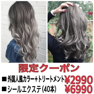 セミロング カラー パーマ ヘアアレンジ Device ディバイスのヘアスタイル