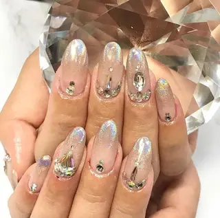 ネイル 渋谷／チップ長さ出し 👑アプレgel-xのネイルデザイン