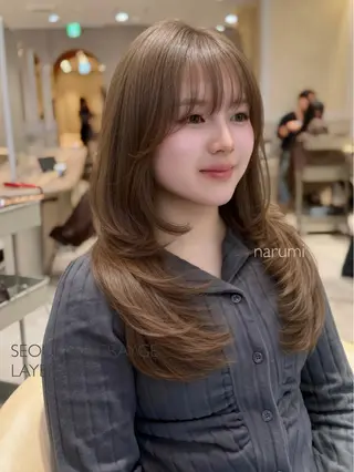 ミディアム カラー 盛れ🎀韓国ヘア 美艶🇰🇷なるみのヘアスタイル