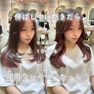 セミロング ハッシュカット/韓国 レイヤー/カハナのヘアスタイル