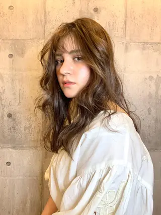 ロング カラー パーマ メンズ縮毛矯正 細谷碧海のヘアスタイル