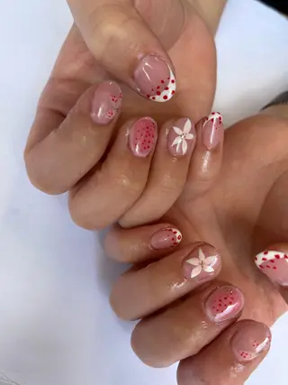 ネイル 手描き🌸ニュアンス monny nailのネイルデザイン