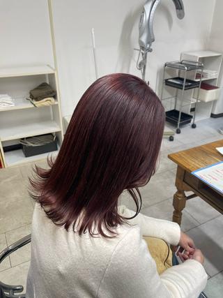 ミディアム カラー 佐々木 優のヘアスタイル