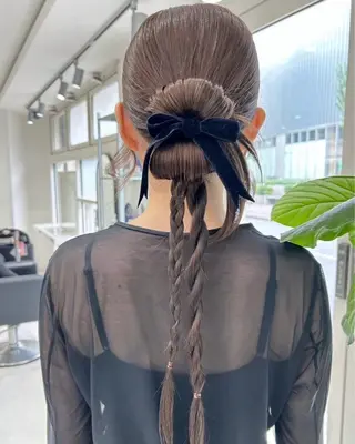 ロング ヘアアレンジ ブリーチなしダブルカ ラー/経堂/サナ🌱のヘアスタイル