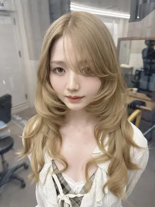 セミロング カラー lafit ラフィット 下大利のヘアスタイル