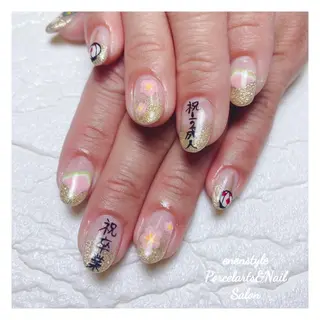 ミディアム ネイル 🐾enen style 🐾のネイルデザイン