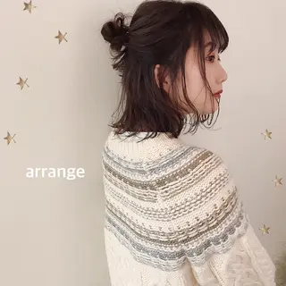 ミディアム ヘアアレンジ 市川 千夏のヘアスタイル